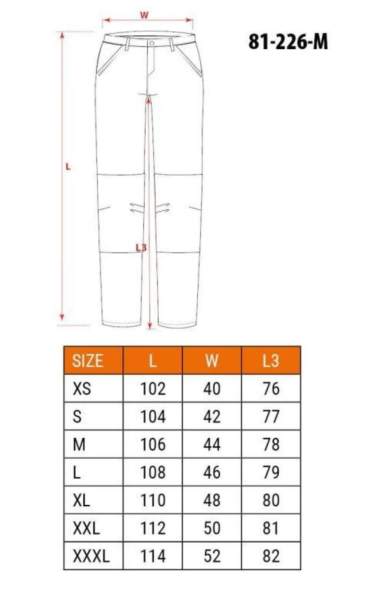 Spodnie robocze PREMIUM 62 bawełna 35 poliester 3 elastan M 81-226-M